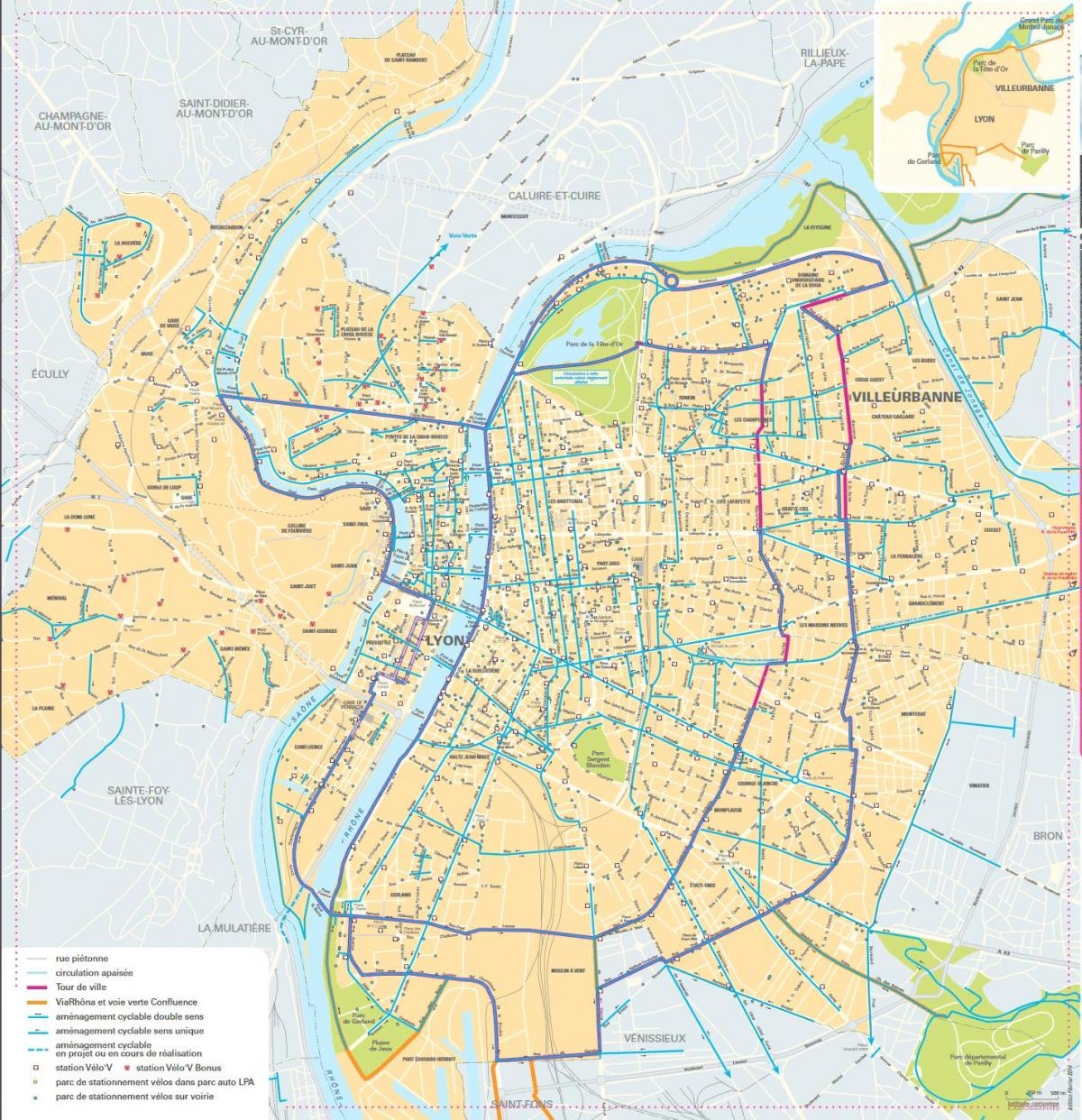 harta e Lyon biçikletë