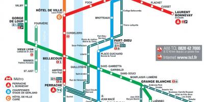 Harta metro Lyon