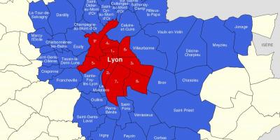 Harta e Lyon periferi 
