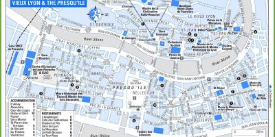 Qyteti i vjetër Lyon france hartë