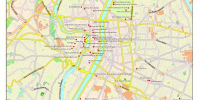 Lyon tërheqjet turistike harta