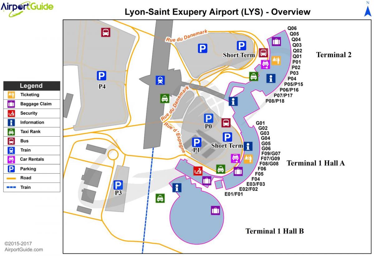 Lyon france aeroporti hartë