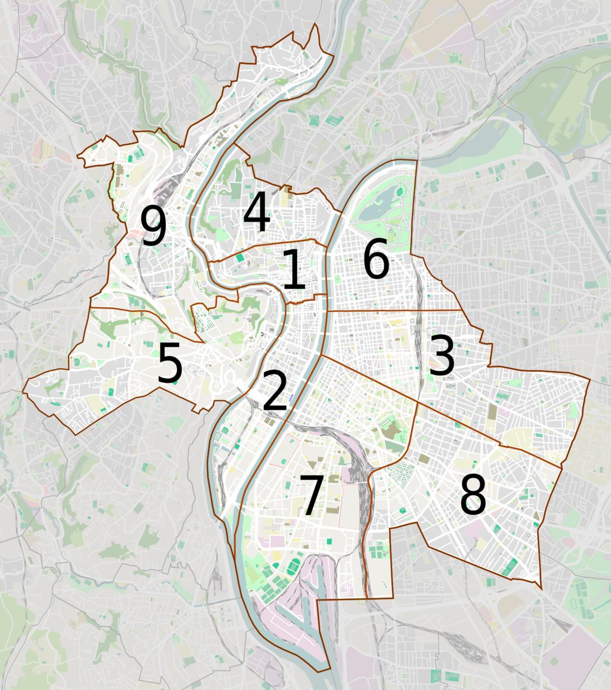 harta e Lyon lagje