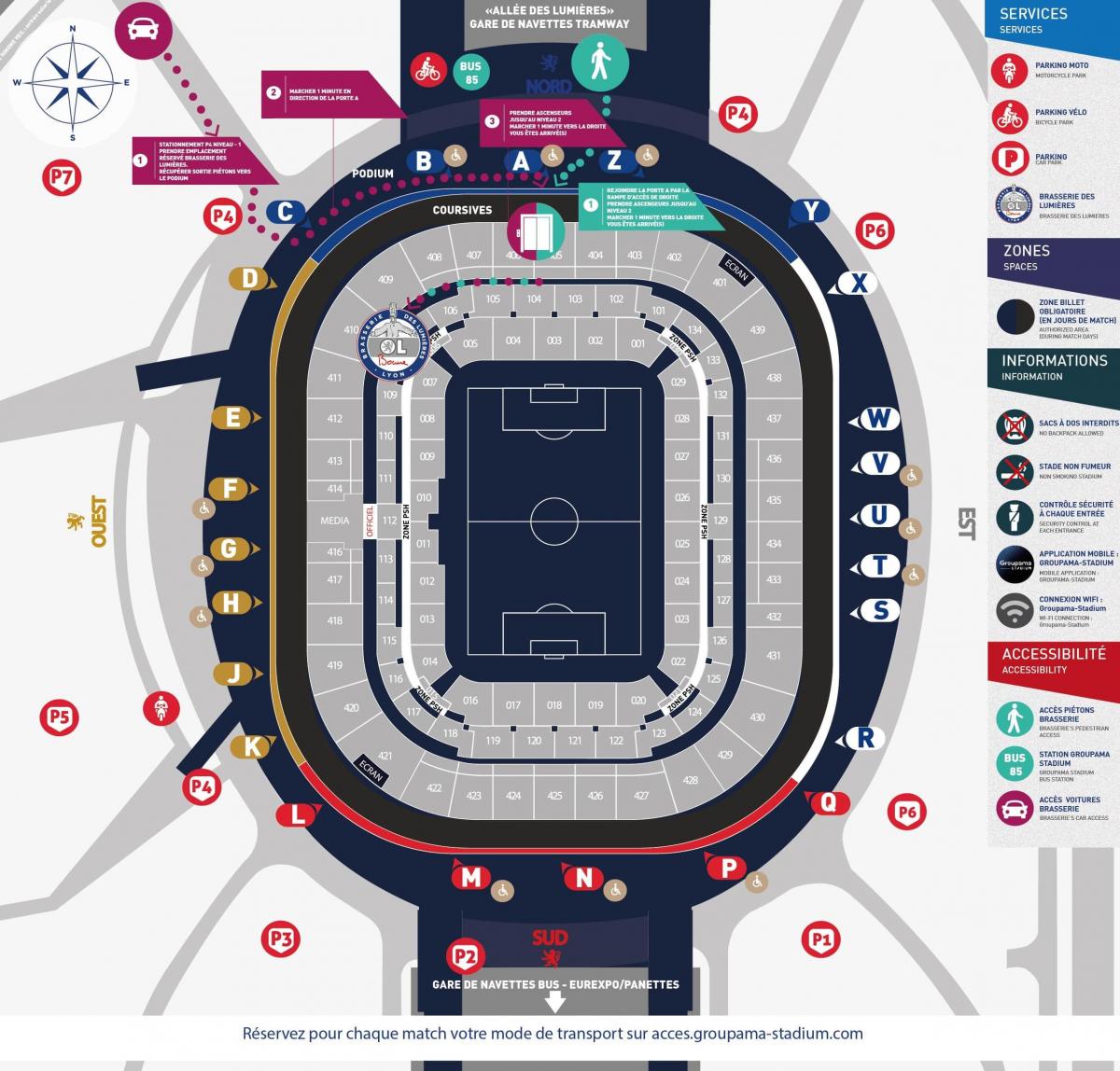 harta e Lyon stadiumin