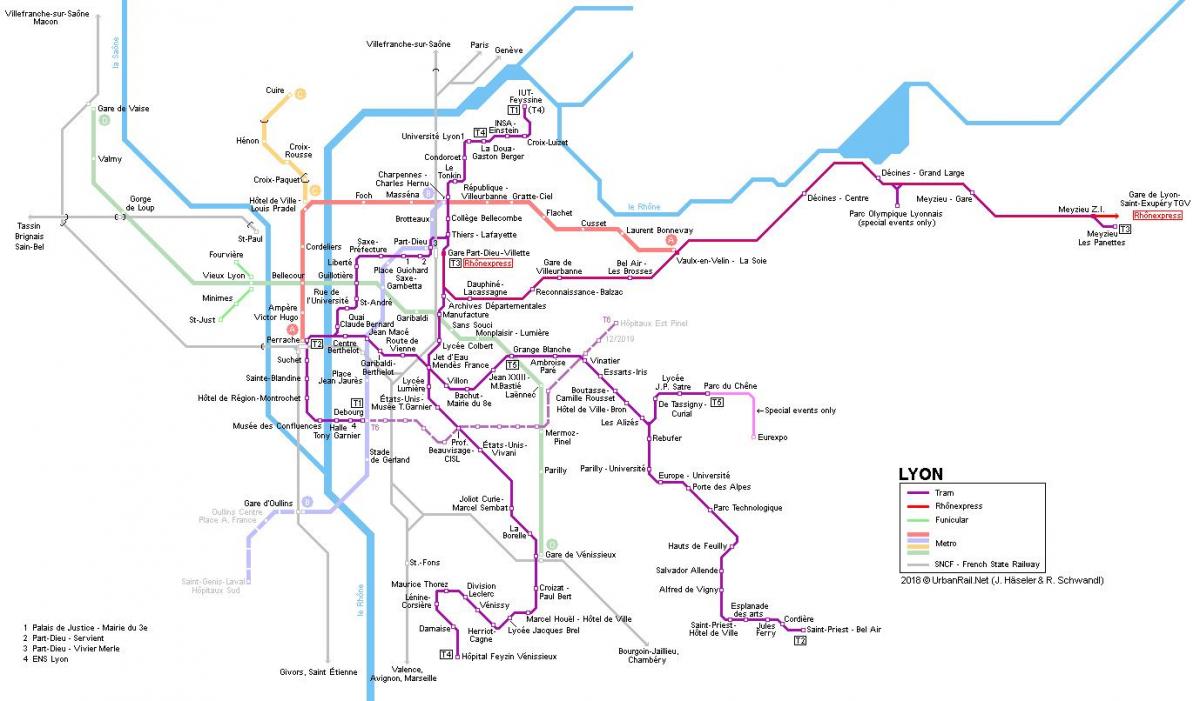 harta e rhone express Lyon