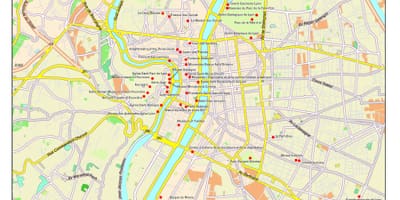 Lyon tërheqjet turistike harta