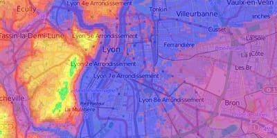 Hartën topografike Lyon